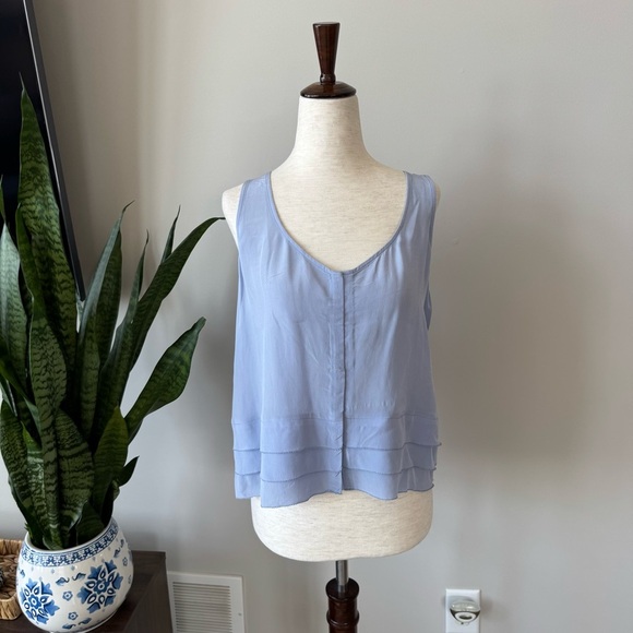 NWOT! J. Crew Drapey tiered top in crepe de chine - Color: Light Lakeshore - Picture 3 of 9